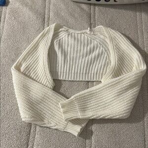Coquette Cream colored cropped knitted sweater